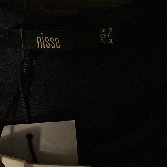 NWT NISSE Elbise Dragon maxi slit tank Dress side lace cutout ropes Navy Blue - Picture 8 of 17